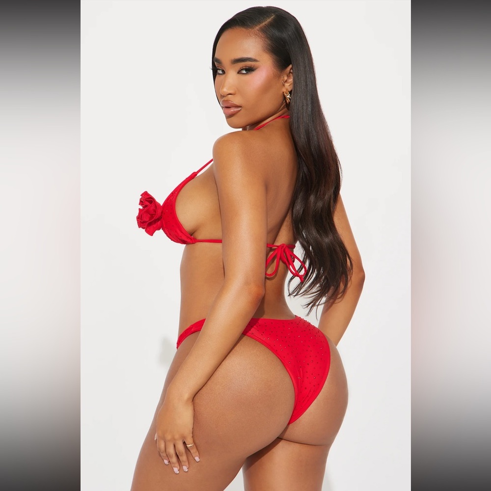 Red Rhinestone Bikini Set 👙 - Picture 7 of 7
